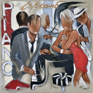 Tableau de Pierre Farel intitulé Around the piano