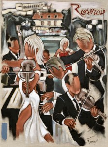 Tableau de Pierre Farel intitulé Les violons de la Roseraie