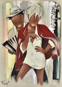 Tableau de Pierre Farel intitulé Sur un air d'arccodéeon